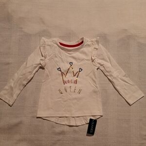 Dunnes girls 9-12 months long sleeve shirt, Rock Queen with crown design, nwt